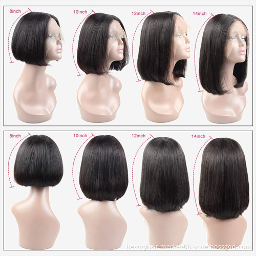 Cheap 4*4 13*4 Mink Brazilian Virgin Hair Women Bob Wave Wig Cuticle Aligned Hd Lace Front Wig 100% Virgin Human Hair Wig